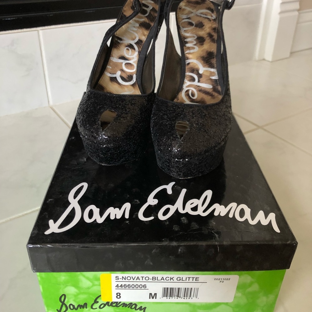 Glitter platform heels